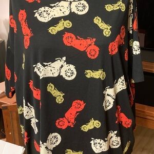 New LuLaRoe size 2x Irma top with motorcycle pattern